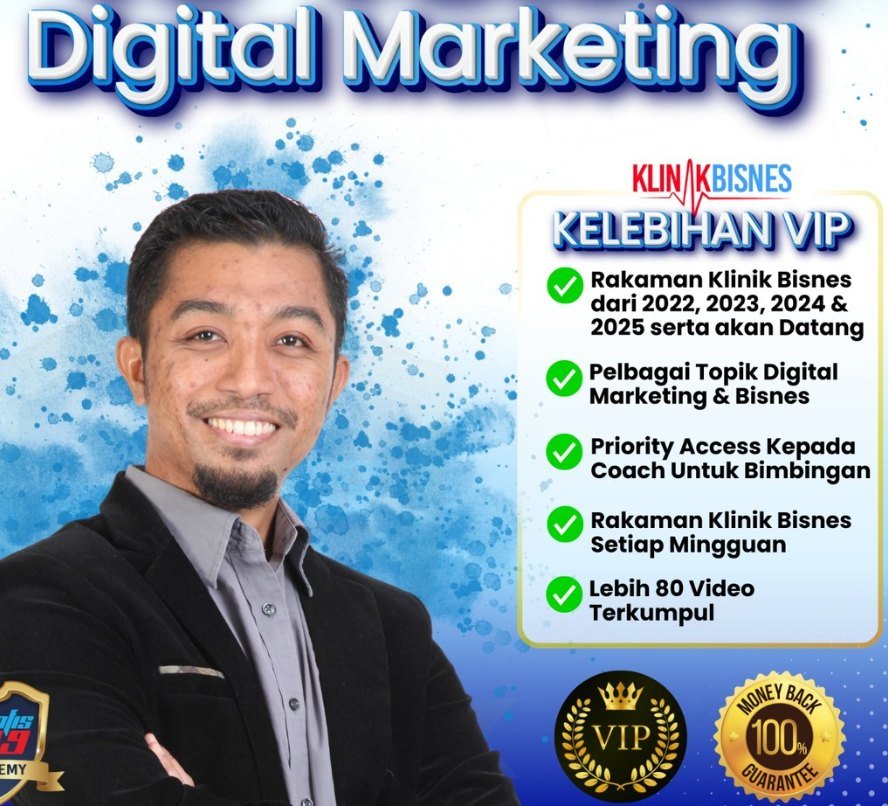 Coach Syahril - Business Clinic, for beginners, digital marketing VIP access to 80+ training videos, business with personal guidance